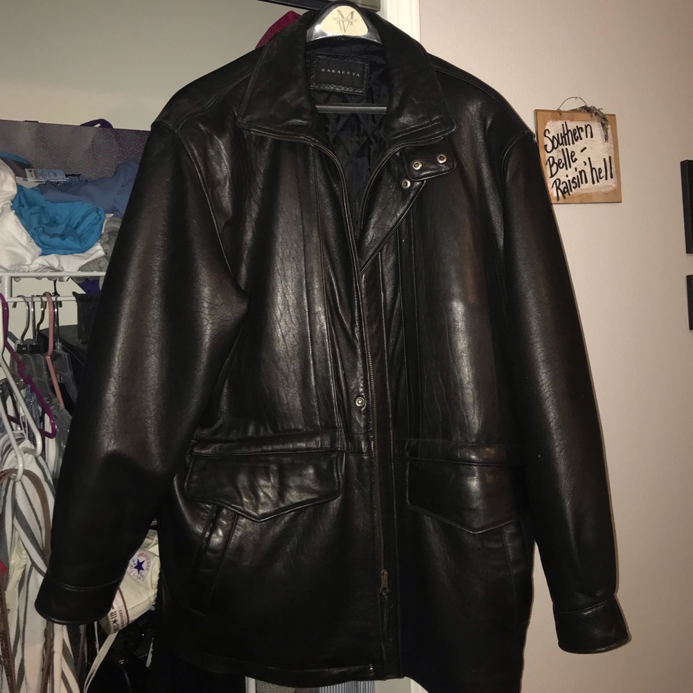 Men’s leather baracuta jacket